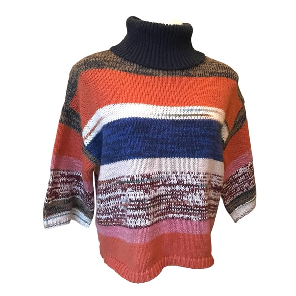 NWT, Knox Rose Cozy Colorful Striped Knit Turtleneck Sweater, Sz XS - Picture 8 of 16